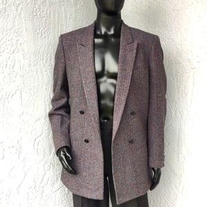 Men's Vintage Italian Double-Breasted Pure Wool Luxury Blazer (Italy)